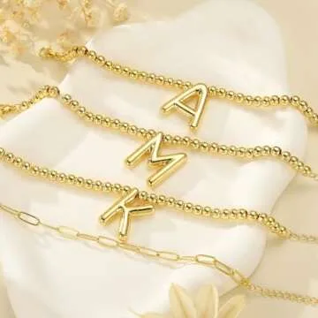 Turandoss Bridesmaid Gifts for Wedding Day, Bridesmaid Gifts for Women | Bridesmaid Proposal Gifts Unique Gifts | Bridal Shower Gifts for Bride | Initial S Gold Bracelets for Women Jewelry Gifts