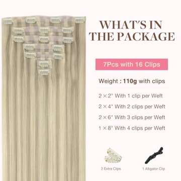 GOO GOO Clip in Hair Extensions Real Human Hair, Remy Human Hair Extensions Clip ins for Women, Natu...