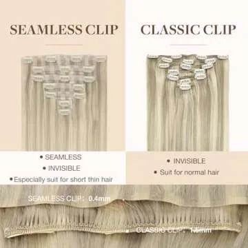 GOO GOO Clip in Hair Extensions Real Human Hair, Remy Human Hair Extensions Clip ins for Women, Natural Human Hair, 22inch 110g 7Pcs, 17A/60A Ash Blonde Highlighted Platinum Blonde