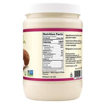 Kevala Organic Coconut Butter - Gluten Free Paste, Spreadable Cream, Coco Spread, Vegan, Non-GMO, Ko...