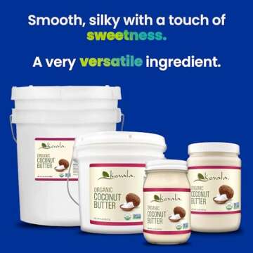 Kevala Organic Coconut Butter - Gluten Free Paste, Spreadable Cream, Coco Spread, Vegan, Non-GMO, Kosher, Without Dairy, No Cholesterol, Jar, 2 lb