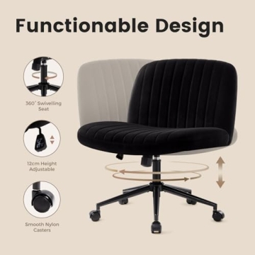 IWMH Armless Wide Seat Office Chair for Home and Office