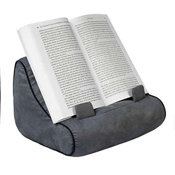 Gifts for Readers & Writers Book Couch iPad Stand | Cushioned Tablet Stand & Book Holder| Reading Pillow for Bed Time | Tablet Lap Rest Cushion | A Fun Gift for Book Lovers