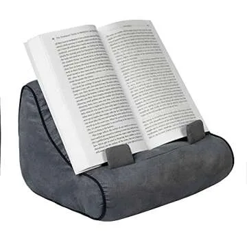 Gifts for Readers & Writers Book Couch iPad Stand | Cushioned Tablet Stand & Book Holder| Reading Pillow for Bed Time | Tablet Lap Rest Cushion | A Fun Gift for Book Lovers