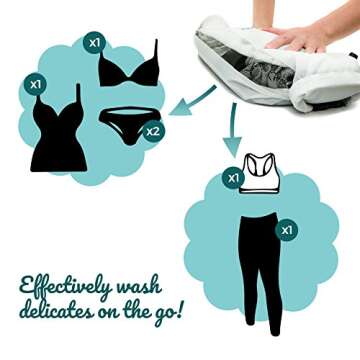 Allurette Wash Bag - Delicates Laundry System for Lingerie, Active Wear and Gentle Hand Wash Clothes