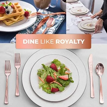 Rose Gold Plastic Cutlery for Elegant Entertaining
