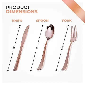 Rose Gold Plastic Cutlery for Elegant Entertaining