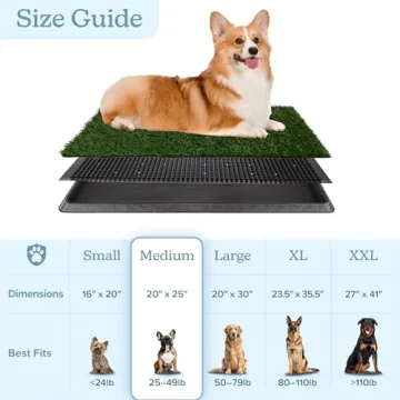 PETMAKER Reusable Artificial Grass Puppy Pee Pad with Tray