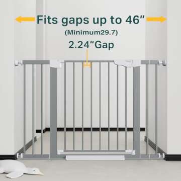 Cumbor 29.7-46" Baby Gate for Stairs, Mom's Choice Awards Winner-Auto Close Dog Gate for The House, ...
