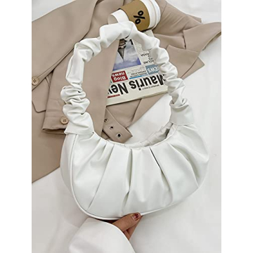 WDIRARA Women's Stylish Ruched PU Leather Mini Purse