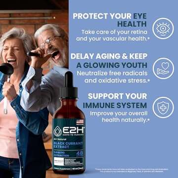 E2H Natural Black Currant Extract, Cold Pressed Black Currant Seed - Immune System Health - Fast Abs...