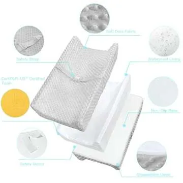 YENING Baby Diaper Changing Pad with Waterproof Lining and Soft Cover
