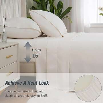 DOWNCOOL King Size 100% Cotton Luxury Bed Sheets Set