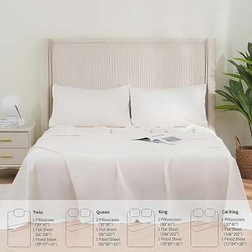 DOWNCOOL King Size 100% Cotton Luxury Bed Sheets Set