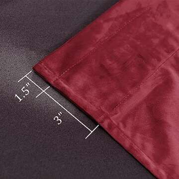 Hiasan Red Velvet Curtains 90 inch Blackout Rod Pocket Thermal Insulated Soft Curtains Room Darkening Window Drapes with Tiebacks for Bedroom Living Room, Set of 2 Panels for Christmas, 52W x 90L