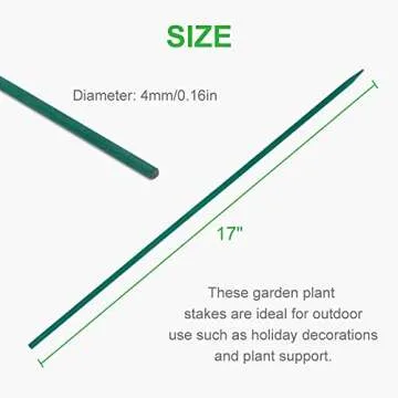 GROWNEER 36 Packs 17 Inches Green Wood Plant Stakes Wooden Floral Support Garden Sticks with Tape and 78 Inches Garden Ties for Wedding Holiday Décor Gift DIY
