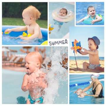 Durio Reusable Swim Diapers Washable Baby Swim Diaper Unisex Infant Toddler Swimming Diapers B White & White 2-3T