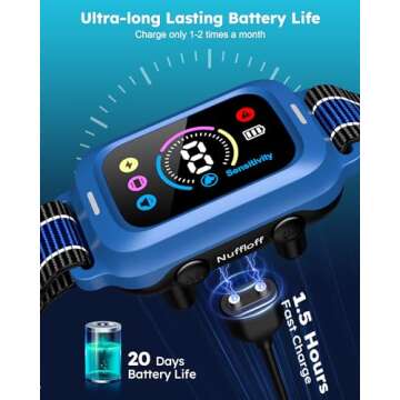 Bark Collar - Automatic Anti Barking Collar with 8 Sensitivity, Rechargeable Smart Bark Collar for Large Medium Small Dogs, Waterproof Bark Training Collar with Adjustable Beep Vibration Static Modes