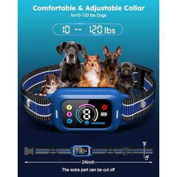 Bark Collar - Automatic Anti Barking Collar with 8 Sensitivity, Rechargeable Smart Bark Collar for Large Medium Small Dogs, Waterproof Bark Training Collar with Adjustable Beep Vibration Static Modes