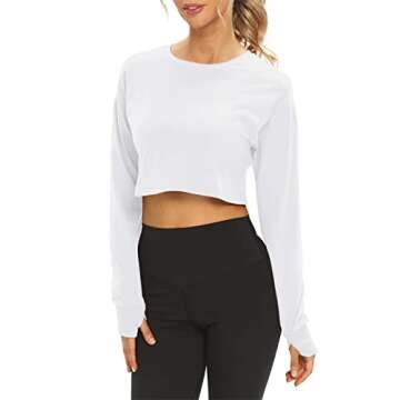 Mippo Long Sleeve Crop Top for Active Living