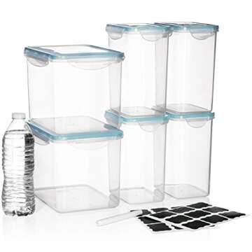 MAGINELS Portable Wardrobe Closets 14"x18" Depth Cube Storage,- 18 Free Chalkboard Labels & Marker - Airtight, Leakproof - BPA Free - Microwave, Freezer & Dishwasher Safe (Black-FG, 56"x18"x56")