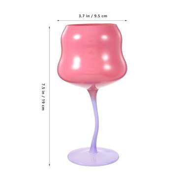 Amosfun Rose Cocktail Glasses Cute Wine Goblet Decorative Stemmed Cup Colored Flower Shaped Glasswar...