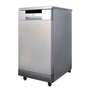 SPT SD-9263SS 18″ Wide Portable Stainless Steel Dishwasher with ENERGY STAR, 6 Wash Programs, 8 Pl...