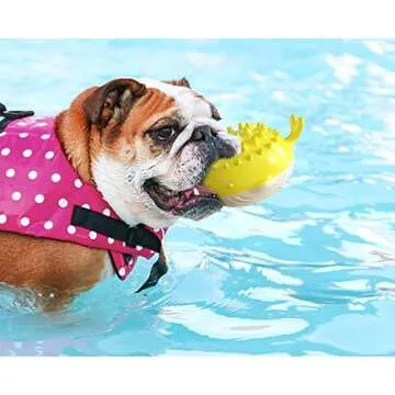 66% 3-in-1 Water Floating Pet Toy for Dogs! Electric, Chewable, and Spray Water for Bathing and Swimming Fun! Batteries not Included.