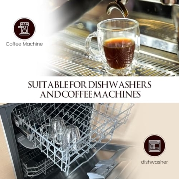 YUNCANG Double-Wall Espresso Mugs Set of 2 for Coffee Lovers