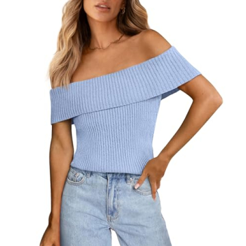 Trendy Off Shoulder Sweater Tops for Women's Summer Fashion