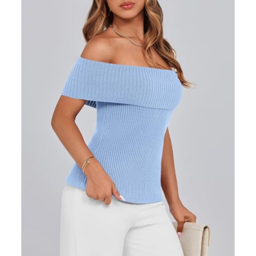 PRETTYGARDEN Women's Off Shoulder Sweater for Summer Style