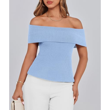 PRETTYGARDEN Women's Off Shoulder Sweater for Summer Style