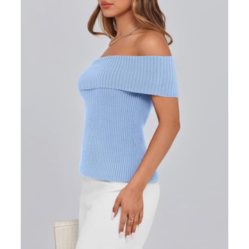 PRETTYGARDEN Women's Off Shoulder Sweater for Summer Style