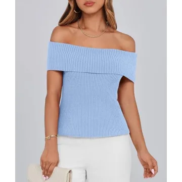 PRETTYGARDEN Women's Off Shoulder Sweater for Summer Style