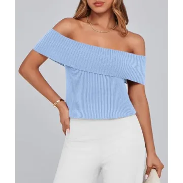 PRETTYGARDEN Women's Off Shoulder Sweater for Summer Style