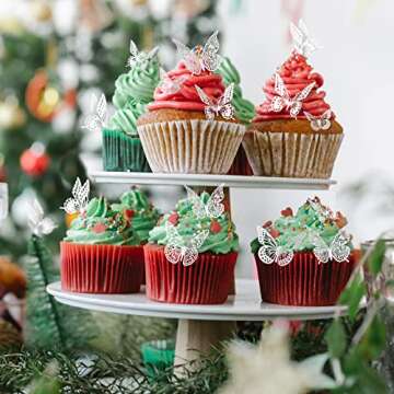 SAOROPEB 3D Butterfly Wall Decor 48 Pcs 4 Styles 3 Sizes, White Butterfly Birthday Decorations Butterfly Party Decorations Butterfly Cake Decorations-Removable Butterfly Stickers (Pearl White)