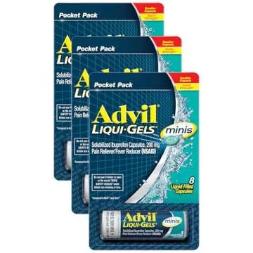 Advil Liqui-Gels minis Pain Reliever and Fever Reducer, Pain Medicine for Adults with Ibuprofen 200m...