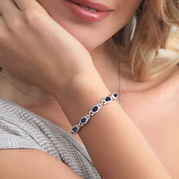 Elegant Blue Sapphire Tennis Bracelet for Women