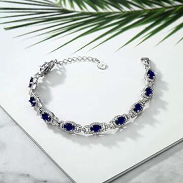 Elegant Blue Sapphire Tennis Bracelet for Women