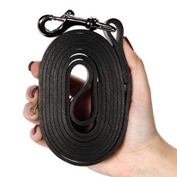 Logical Leather 6 Foot Dog Leash - Best for Training - Heavy Full Grain Leather Lead - Black