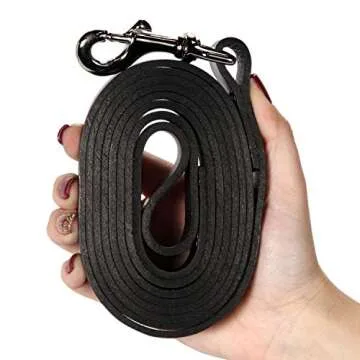 Logical Leather 6 Foot Dog Leash - Best for Training - Heavy Full Grain Leather Lead - Black
