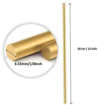 Comonc 10 PCS 12 Inch 1/8 Brass Rods - Premium Crafting Material Kit