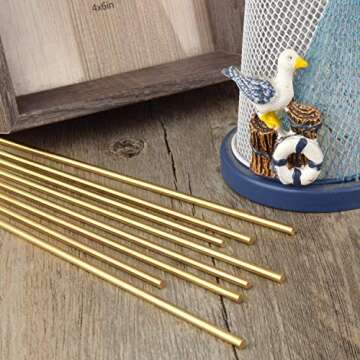 Comonc Premium 12 Inch Brass Rods for Crafts and Projects