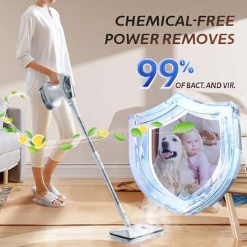 Hapyvergo 27 in 1 Steam Mop Cleaner Machine with Stand with Handheld Unit for Cleaning Steamer Mops for Hardwood Laminate Floor, Grout Tile, Car 120V