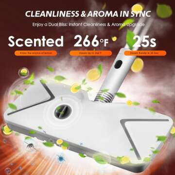 Hapyvergo 27 in 1 Steam Mop Cleaner Machine with Stand with Handheld Unit for Cleaning Steamer Mops for Hardwood Laminate Floor, Grout Tile, Car 120V
