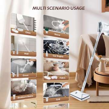 Hapyvergo 27 in 1 Steam Mop Cleaner Machine with Stand with Handheld Unit for Cleaning Steamer Mops for Hardwood Laminate Floor, Grout Tile, Car 120V