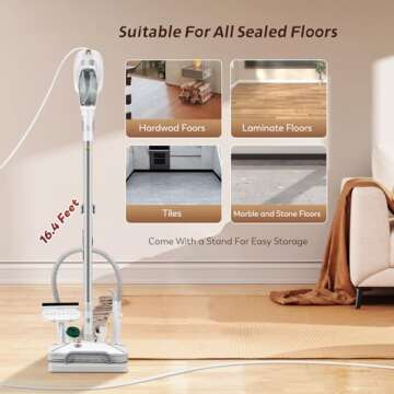 Hapyvergo 27 in 1 Steam Mop Cleaner Machine with Stand with Handheld Unit for Cleaning Steamer Mops for Hardwood Laminate Floor, Grout Tile, Car 120V