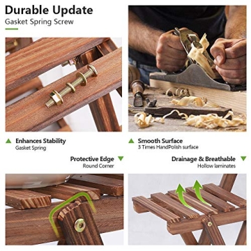 Coogou 6-Tier Wooden Plant Stand for Indoor Outdoor Use