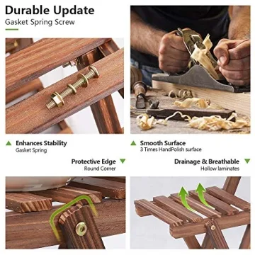 Coogou 6-Tier Wooden Plant Stand for Indoor Outdoor Use