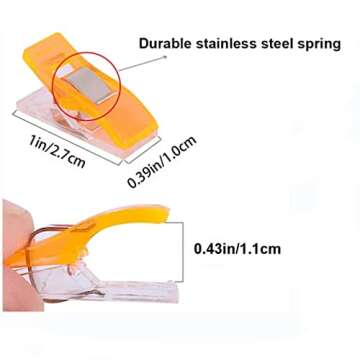 100 Pcs Sewing Clips for Fabric with Non-Slip Design in 9 Vibrant Colors